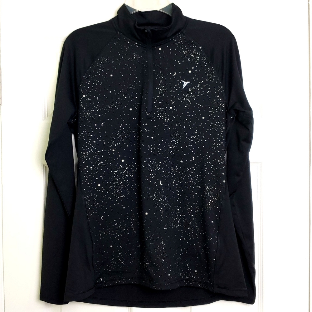 Old Navy moon/stars thumb holes hi-low quarter zip